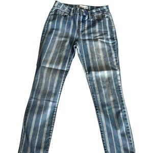 RSQ Blue and White Striped Skinny Jeans
